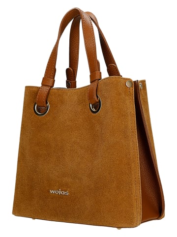 Wojas Skórzana torebka w kolorze jasnobrązowym - 23 x 25 x 12 cm