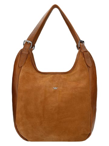 Wojas Skórzana torebka w kolorze jasnobrązowym - 30 x 32 x 9 cm