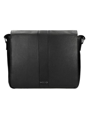 Wojas Leder-Umhängetasche in Schwarz - (B)35 x (H)28 x (T)9 cm