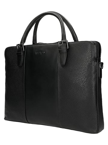 Wojas Leder-Businesstasche in Schwarz - (B)40 x (H)29 x (T)5 cm