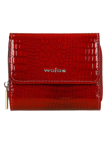 Wojas Leder-Geldbörse in Rot - (B)10 x (H)8 x (T)2 cm