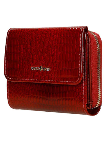 Wojas Leder-Geldbörse in Rot - (B)10 x (H)8 x (T)2 cm