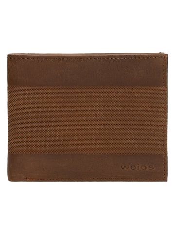 Wojas Skórzany portfel w kolorze brązowym - 12 x 10 x 1,5 cm