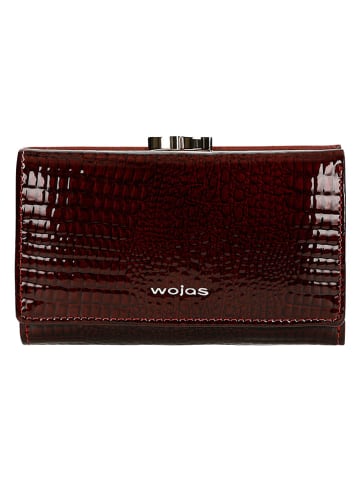 Wojas Skórzany portfel w kolorze czerwonym - 14,5 x 8,5 x 3 cm