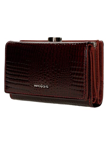 Wojas Leder-Geldbörse in Rot - (B)14,5 x (H)8,5 x (T)3 cm
