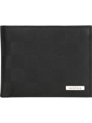 Wojas Skórzany portfel w kolorze czarnym - 12 x 9,5 x 2,5 cm