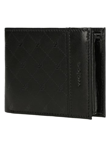Wojas Skórzany portfel w kolorze czarnym - 12,5 x 9,6 x 3 cm
