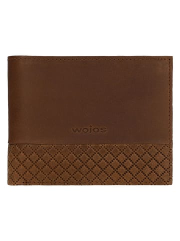 Wojas Skórzany portfel w kolorze brązowym - 12 x 9,5 x 2 cm