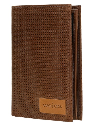 Wojas Skórzany portfel w kolorze jasnobrązowym - 9 x 12,4 x 2,5 cm