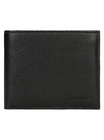 Wojas Skórzany portfel w kolorze czarnym - 9 x 11 x 2 cm