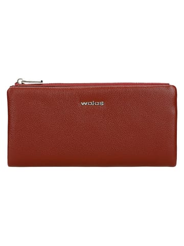 Wojas Leder-Geldbörse in Rot - (B)18 x (H)9 x (T)2 cm