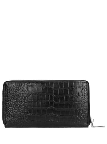 Wojas Leder-Geldbörse in Schwarz - (B)19 x (H)10,5 x (T)2 cm