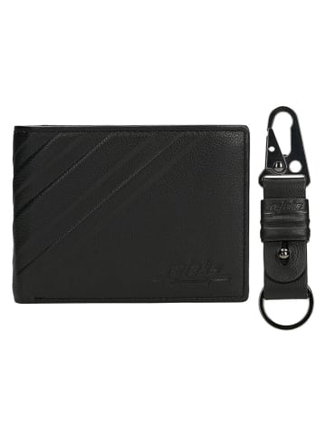 Wojas Leder-Geldbörse in Schwarz - (B)13 x (H)9 x (T)3 cm