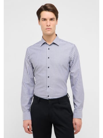 Eterna Blouse - slim fit - wit/grijs