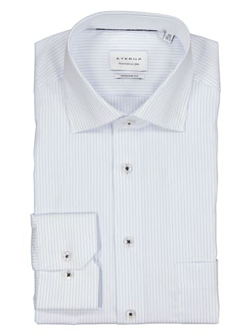 Eterna Blouse - modern fit - wit/blauw
