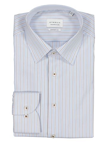 Eterna Blouse - comfort fit - lichtblauw/wit