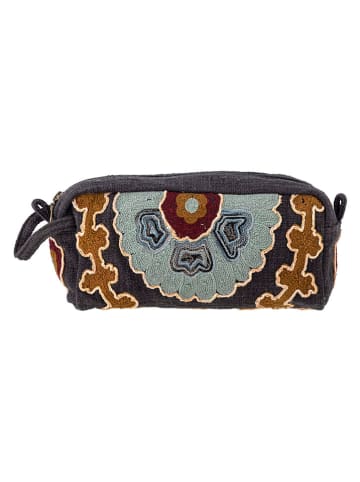 Bloomingville Kulturbeutel "Bari" in Schwarz/ Hellblau - (B)25 x (H)13 cm