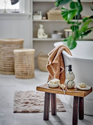 Bloomingville Dywanik łazienkowy "Sestu" w kolorze jasnobrązowym - 75 x 50 cm