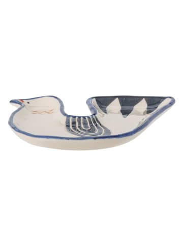 Bloomingville Decoschaal "Trudy" crème/donkerblauw - (L)12,5 x (B)14 cm