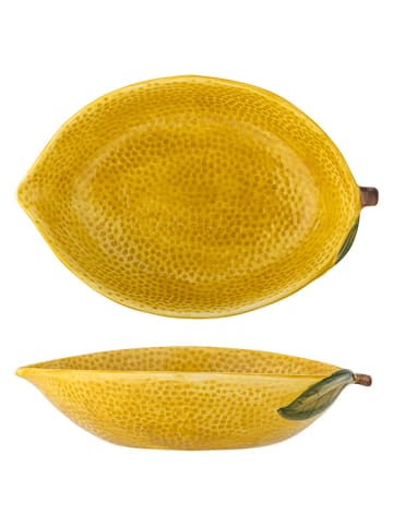 Bloomingville Miska "Limone" w kolorze żółtym do serwowania - 26 x 18 cm