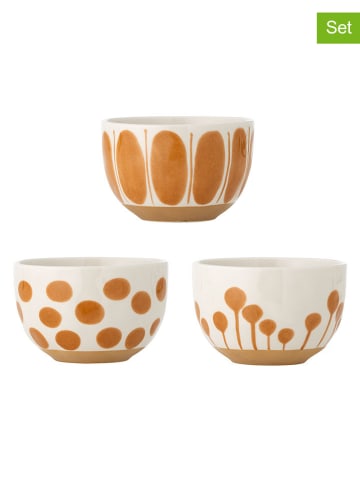 Creative Collection 3-delige set: kommen ''Linora'' wit/lichtbruin - Ø 12,5 cm