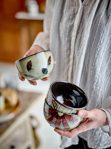 Bloomingville Schale "Samran" in Creme/ Braun - Ø 11 cm