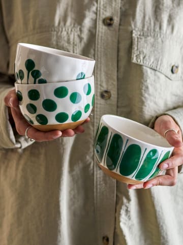 Creative Collection 3er-Set: Schalen ''Linora'' in Weiß/ Grün - Ø 12,5 cm