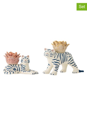 Bloomingville 2er-Set: Kerzenhalter ''Rory'' in Weiß/ Schwarz