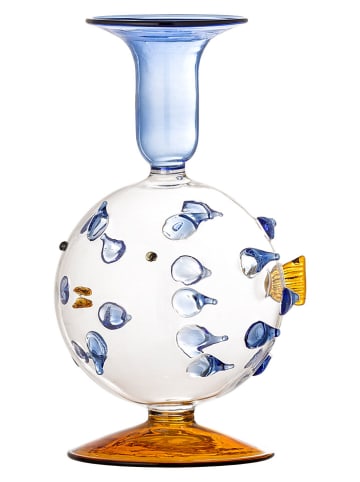 Creative Collection Świecznik "Phila" w kolorze biało-niebieskim - wys. 17 x Ø 11 cm