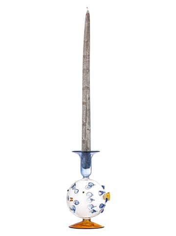 Bloomingville Kaarshouder ''Phila'' wit/blauw - (H)17 x Ø 11 cm