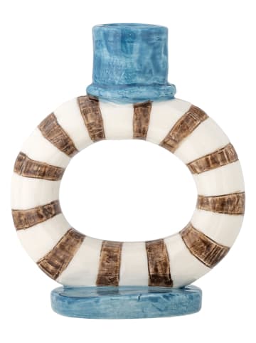 Bloomingville Kaarshouder ''Tacana'' wit/bruin/blauw - (H)12 x Ø 10 cm