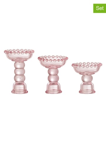 Bloomingville 3-delige set: kaarshouders ''Delphia'' lichtroze