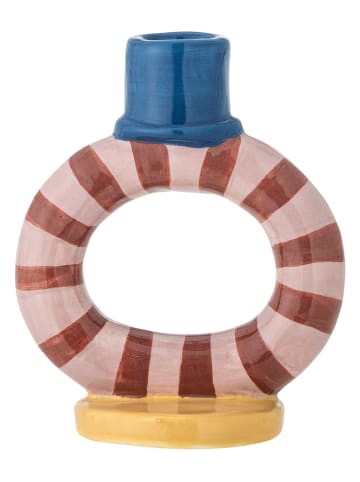 Bloomingville Kaarshouder ''Tacana'' lichtroze/rood/blauw - (H)12 x Ø 10 cm