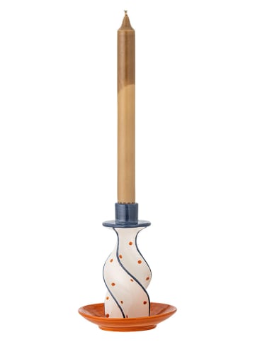 Bloomingville Kaarshouder ''Kairi'' wit/blauw/lichtbruin - (H)15,5 x Ø 12,5 cm
