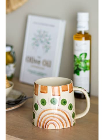 Bloomingville Kubek jumbo "Shama" w kolorze beżowo-pomarańczowo-zielonym - 515 ml