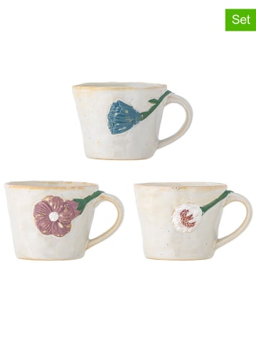 Bloomingville 3er-Set: Tassen "Loua" in Grau - (H)7,5 x Ø 9 cm