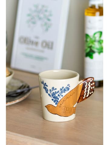 Bloomingville Kubek "Hezha" w kolorze kremowo-jasnobrązowym - 260 ml