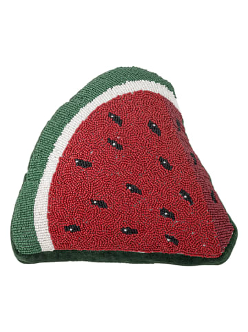 Bloomingville Kissen "Senga" in Rot/ Grün - (L)30 x (B)30 cm