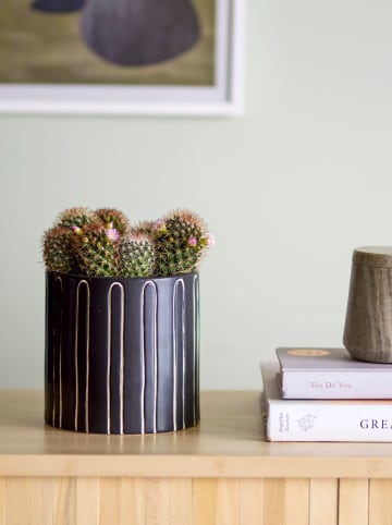 Bloomingville Blumentopf "Troy" in Schwarz - (H)14 x Ø 14 cm