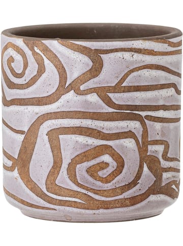 Bloomingville Doniczka "Lija" w kolorze biało-jasnobrązowym - wys. 12 x Ø 12 cm