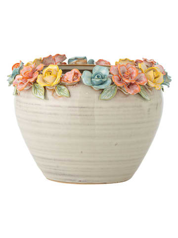 Bloomingville Bloempot "Eanna" wit/meerkleurig - (H)14 x Ø 19,5 cm