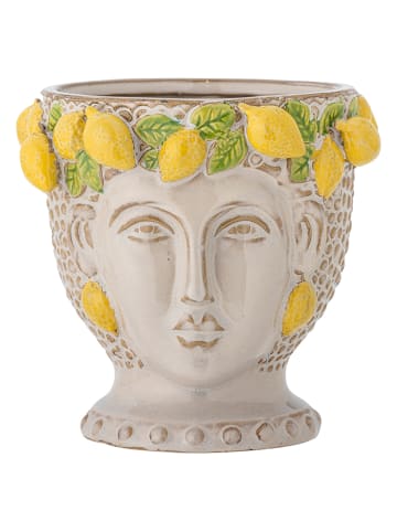 Bloomingville Doniczka "Limone" w kolorze kremowo-żółtym - wys. 16 x Ø 16,5 cm