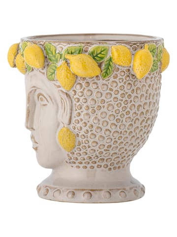 Bloomingville Doniczka "Limone" w kolorze kremowo-żółtym - wys. 16 x Ø 16,5 cm