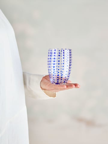 Bloomingville Szklanki (4 szt.) "Brinley" w kolorze niebieskim - 350 ml