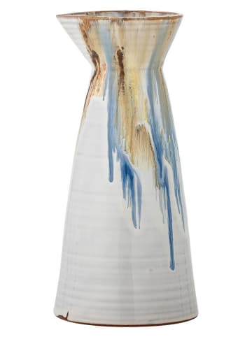 Creative Collection Kan "Nettie" wit/blauw/beige - (H)25,5 x Ø 12 cm