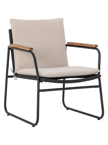 Bloomingville Loungestoel "Hampton" beige/zwart - (B)65 x (H)76 x (D)68 cm