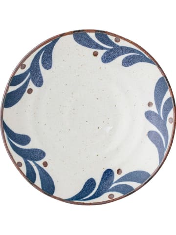 Bloomingville Dessertteller "Camellia" in Weiß/ Blau - Ø 16 cm