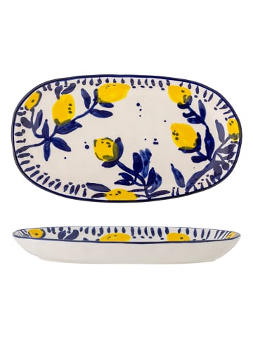 Bloomingville Servierplatte "Maxima" in Blau/ Gelb - (L)29 x (B)16,5 cm