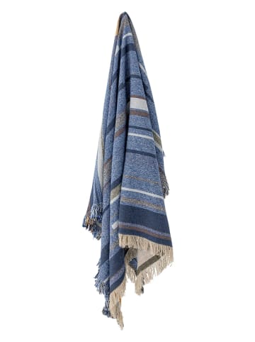 Bloomingville Woondeken ''Toscana'' blauw/crème - (L)160 x (B)130 cm