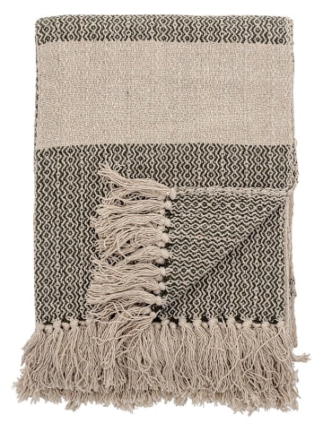 Bloomingville Plaid "Fidan" in Grün/ Beige - (L)160 x (B)130 cm